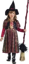 Heks & Spider Lady & Voodoo & Duistere Religie Kostuum | Spinnenweb Heks Sabrina | Meisje | Maat 158 | Halloween | Verkleedkleding