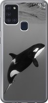 Geschikt voor Samsung Galaxy A21s hoesje - Orka - Water - Dieren - Siliconen Telefoonhoesje