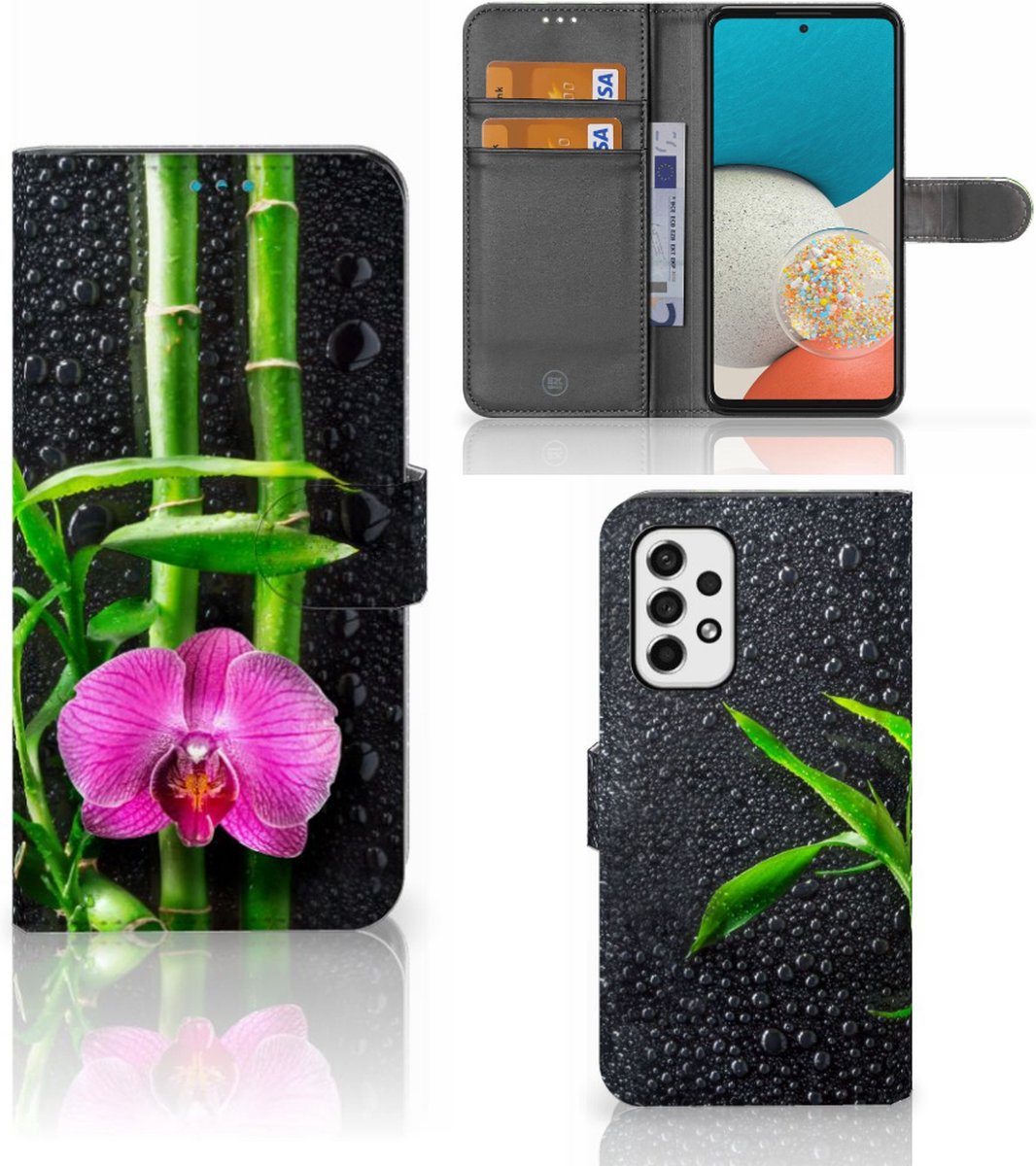 Book Case voor Samsung Galaxy A53 Hoesje Orchidee