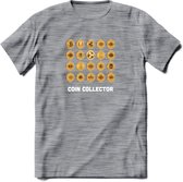 Bitcoins - Crypto T-Shirt Kleding Cadeau | Dames / Heren / Unisex | Bitcoin / Ethereum shirt | Grappig Verjaardag kado | BTC Tshirt Met Print | - Donker Grijs - Gemaleerd - L