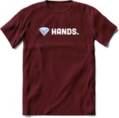 Daimond Hands - Crypto T-Shirt Kleding Cadeau | Dames / Heren / Unisex | Bitcoin / Ethereum shirt | Grappig Verjaardag kado | BTC Tshirt Met Print | - Burgundy - M