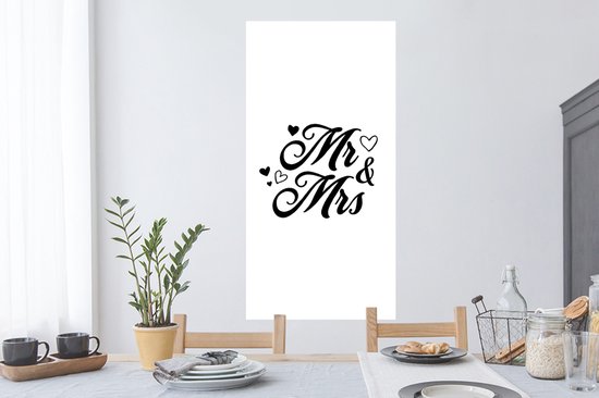 Muurstickers - Sticker Folie - Spreuken - 'Mr & Mrs' - Hart - Quotes - 60x120 cm - Plakfolie - Muurstickers Kinderkamer - Zelfklevend Behang - Zelfklevend behangpapier - Stickerfolie