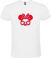 Wit  T shirt met  "Minnie Mouse Love " print Rood size L