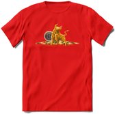 Bitcoin Bull - Crypto T-Shirt Kleding Cadeau | Dames / Heren / Unisex | Bitcoin / Ethereum shirt | Grappig Verjaardag kado | Tshirt Met Print  Prijs - Rood - L