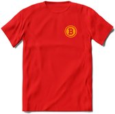 Bit-Coin - Crypto T-Shirt Kleding Cadeau | Dames / Heren / Unisex | Bitcoin / Ethereum shirt | Grappig Beleggen Verjaardag kado | Tshirt Met Print | - Rood - XXL