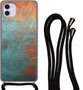 Coque avec cordon iPhone 12 Mini - Métal - Rouille - Bronze - Siliconen - Bandoulière - Coque arrière avec cordon - Coque pour téléphone avec cordon - Coque avec corde