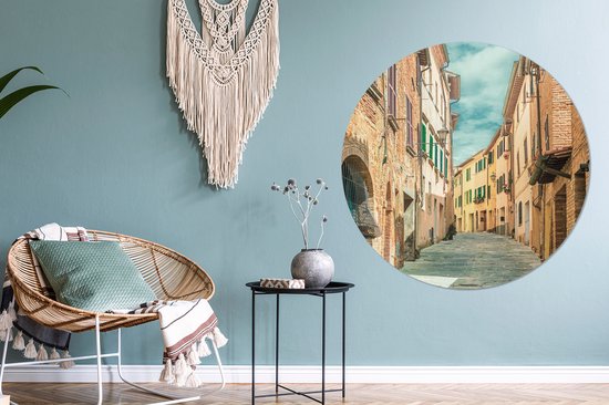 WallCircle - Wall Circle - Wall Circle Inside - Allée dans l'Italie Antique - 120x120 cm - Décoration murale - Peintures Ronds XXL