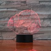 Lampe Led 3D Avec Gravure - RVB 7 Couleurs - Caméléon