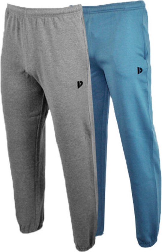 Lot de 2 pantalons de survêtement avec col Donnay - Pantalons de sport - Homme - Taille L - Silver-marl/ Vintage blue