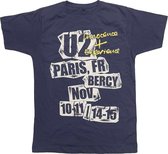 U2 Heren Tshirt -M- I+E Paris Event 2015 Blauw