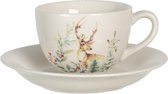 Kop en schotel Ø 15*7 cm / 200 ml Meerkleurig Keramiek Rond Hert Servies Koffie Cappuccino