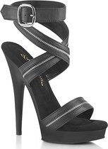 Fabulicious Sandaal met enkelband, Paaldans schoenen -44 Shoes- SULTRY-619 US 13 Zwart