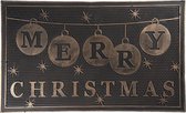 Deurmat Binnen 75*45*1 cm Grijs Kunststof Rechthoek Merry Christmas Droogloopmat