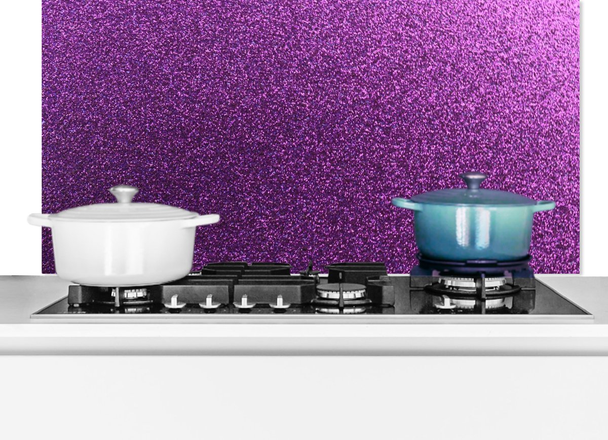 Spatscherm keuken 120x60 cm - Kookplaat achterwand Glitter - Roze - Design - Abstract - Muurbeschermer - Spatwand fornuis - Hoogwaardig aluminium