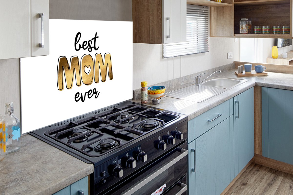 KitchenYeah Spatscherm 90x60 cm Best mom ever - Aluminium keukenbescherming thumbnail 6