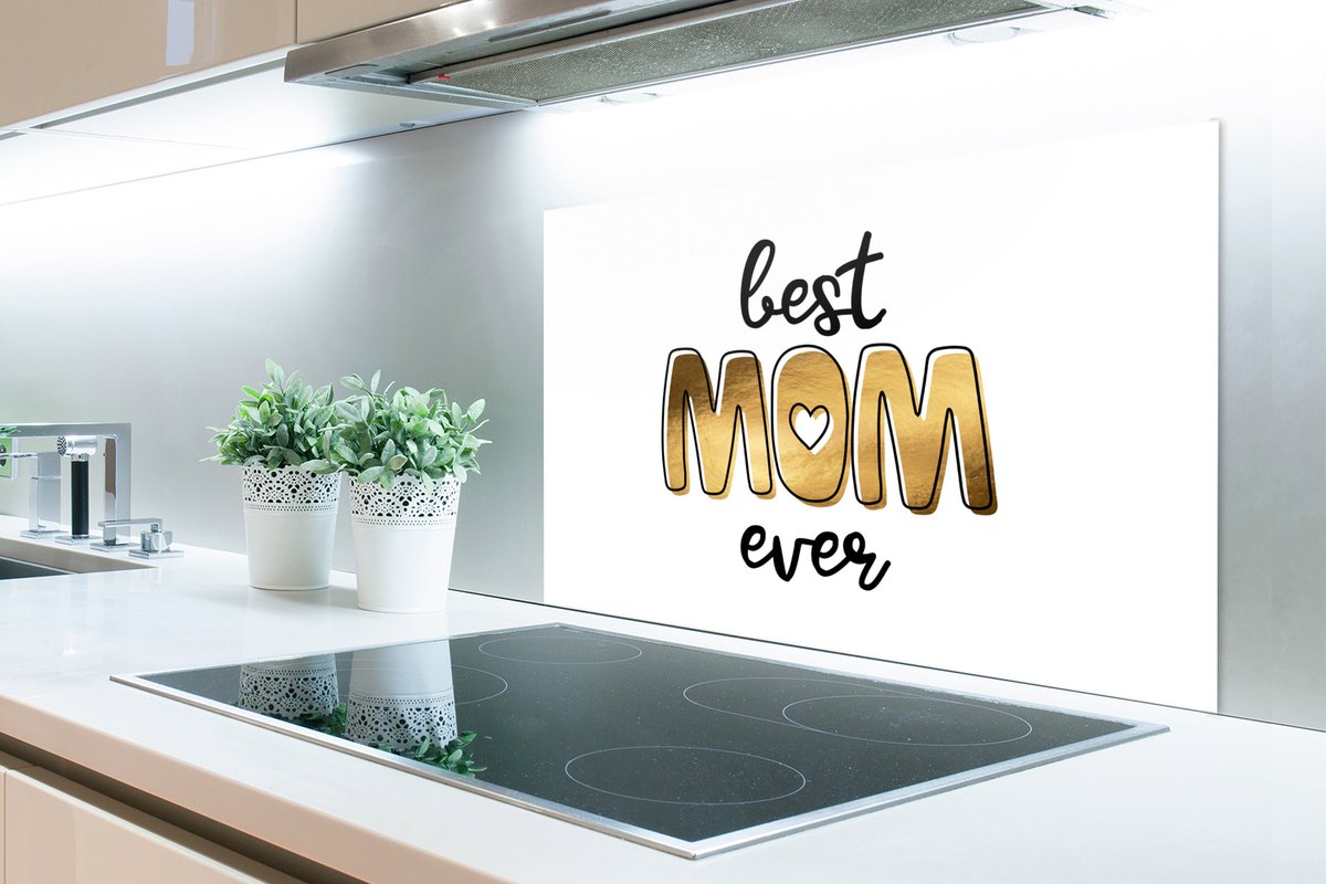 KitchenYeah Spatscherm 90x60 cm Best mom ever - Aluminium keukenbescherming thumbnail 3