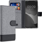 kwmobile telefoonhoesje voor Xiaomi Redmi Note 10 / Note 10S - Hoesje met pasjeshouder in grijs / zwart - Case met portemonnee