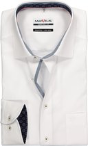 MARVELIS comfort fit overhemd - wit (contrast) - Strijkvrij - Boordmaat: 46