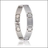 Aramat jewels ® - Aramat jewels-schakel armband-armbanden-heren-staal-zilverkleurig-21cm-12mm-grieks