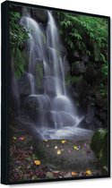 Akoestische panelen - Geluidsisolatie - Akoestische wandpanelen - Akoestisch schilderij AcousticPro® - paneel met waterval en gekleurde bladeren - design 201 - Premium - 120X170 -