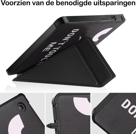 Hoesje Geschikt voor Kobo Libra 2 Hoesje Luxe Bescherm Case Trifold - Hoes Geschikt voor Kobo Libra 2 Hoes Book Cover - Don't Touch Me van Hoesje  — afbeelding 3