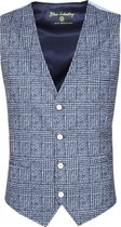 Blue Industry - Gilet M4 Ruit Donkerblauw - 52 - Modern-fit
