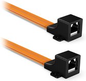 kwmobile platte RJ45 kabel - Platte ethernetkabel met twee RJ45 uitgangen - Platte kabel voor door ramen en deuren - Internet verlengkabel - Oranje