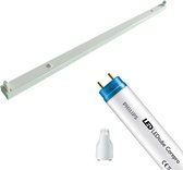 LED TL Armatuur met T8 Buis - Igna Dybolo - 120cm Enkel - Philips - CorePro LEDtube EM 840 - 14.5W - Natuurlijk Wit 4000K | Vervangt 36W