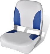 Opklapbare bootstoel met blauw-wit kussen 41 x 36 x 48 cm