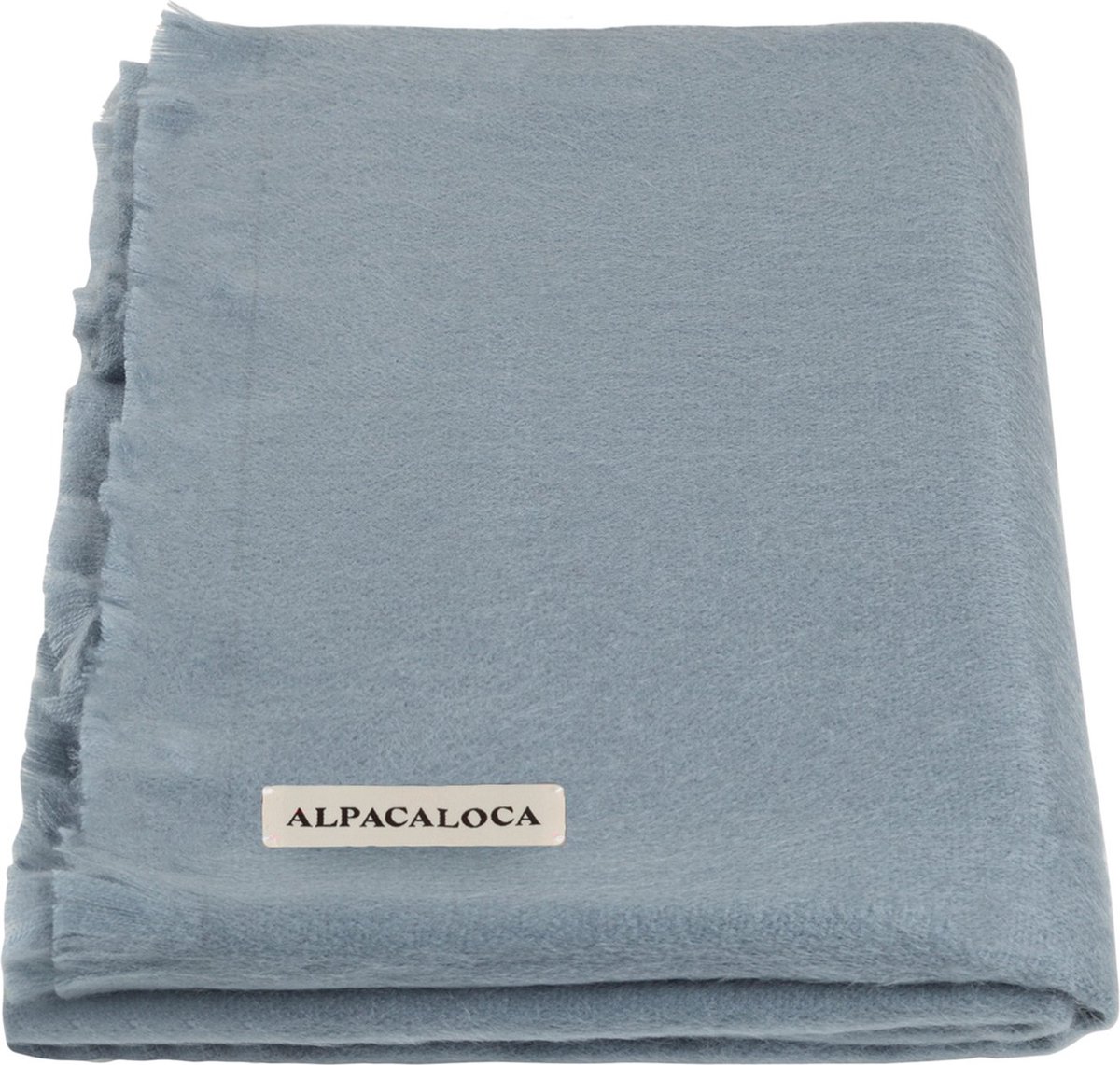 Alpaca Wol Enkelzijdige Sjaal - 200 x 65 cm - Ijsblauw