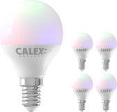 Voordeelpak 5x Calex Smart Kogelvormig LED Lamp E14 5W 470lm 2200-4000K | Tuya Wifi - Color Ambiance + Afstembaar Wit