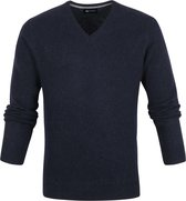 Suitable - Lamswol Trui V-Hals Donkerblauw - Heren - XL - Regular-fit - Mannen trui van Wol