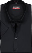 MARVELIS body fit overhemd - korte mouwen - zwart - Strijkvriendelijk - Boordmaat: 39