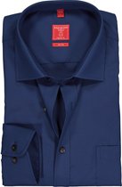 Redmond regular fit overhemd - marine blauw - Strijkvriendelijk - Boordmaat: 47/48