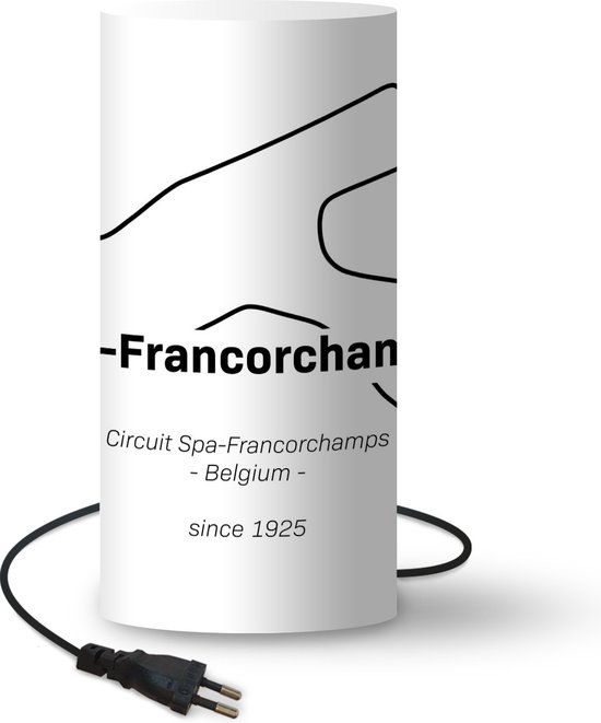 Lampe - Veilleuse - Lampe de table chambre - Spa Francorchamps - Circuit F1  - 54 cm de... | bol.com