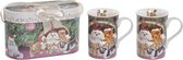 Mok DKD Home Decor Porselein Karton (330 ml) (2 pcs)