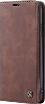 CaseMe Bookcase Pasjeshouder Hoesje iPhone SE (2020) Bruin - Telefoonhoesje - Smartphonehoesje - Zonder Screen Protector