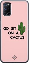 Casimoda® hoesje - Geschikt voor Oppo A92 - Go Sit On A Cactus - Siliconen/TPU - Roze