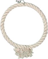 Flamingo vogelspeelgoed wit hanger ring met touw