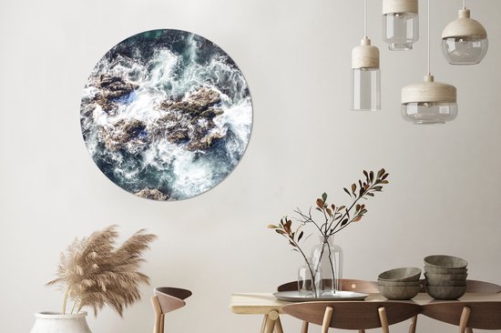 WallCircle - Cercle mural - Cercle mural - Mer - Pierres - Water - Aluminium - Dibond - 90x90 cm - Intérieur et Extérieur