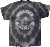 Avenged Sevenfold Heren Tshirt -L- Deathbat Crest Grijs