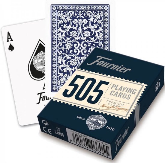 Afbeelding van het spel Fournier 505 Standaard 2 Index Speelkaarten Blauw