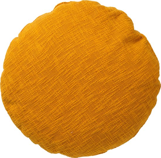 Dutch Decor - ABEY - Sierkussen rond van katoen 50 cm Golden Glow - geel