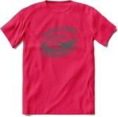 Fishing - Vissen T-Shirt | Grappig Verjaardag Vis Hobby Cadeau Shirt | Dames - Heren - Unisex | Tshirt Hengelsport Kleding Kado - Roze - M