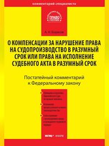 Комментарий к Федеральному закону от 30 апреля 2010 г. №68-ФЗ «О компенсации за нарушение права на судопроизводство в разумный срок или права на исполнение судебного акта в разумный срок» (по