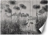 Trend24 - Behang - Vogels In De Vijver - Behangpapier - Fotobehang 3D - Behang Woonkamer - 400x280 cm - Incl. behanglijm