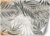Trend24 - Behang - Tropische Bladeren - Behangpapier - Fotobehang 3D - Behang Woonkamer - 250x175 cm - Incl. behanglijm