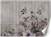 Trend24 - Behang - Veldbloemen Vintage - Behangpapier - Fotobehang 3D - Behang Woonkamer - 250x175 cm - Incl. behanglijm