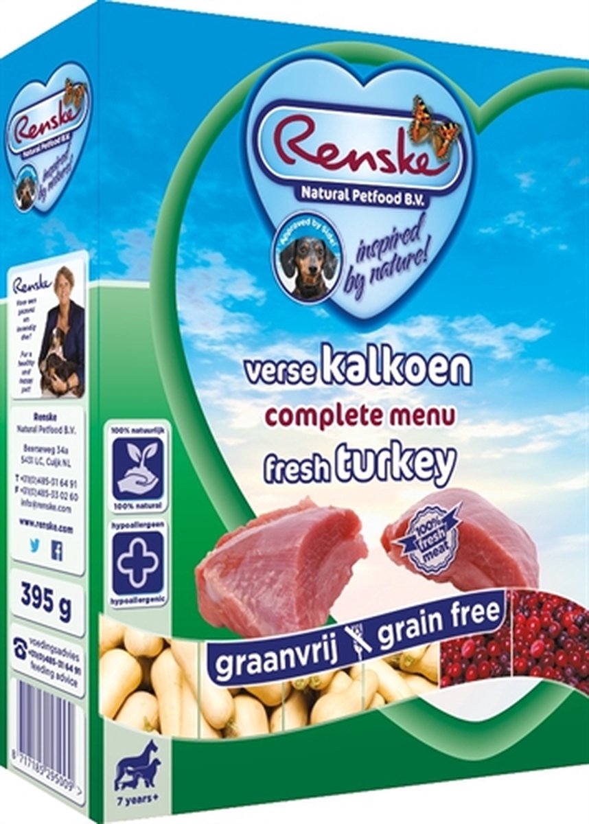 Renske Senior - Kalkoen - Hondenvoer - 10 x 395 g