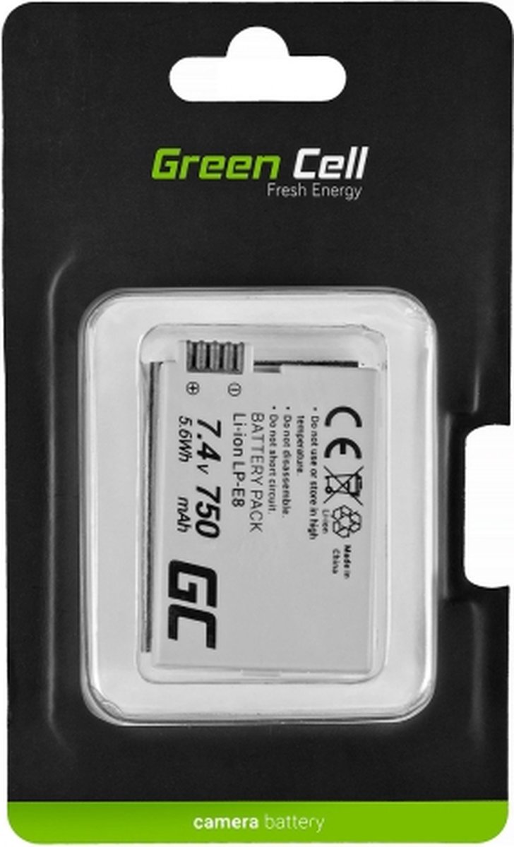 Batterij LP-E8  Canon EOS Rebel T2i, T3i, T4i, T5i, EOS 600D, 550D, 650D, 700D, Kiss X5, X4, X6 7.4V 750mAh. - Canon